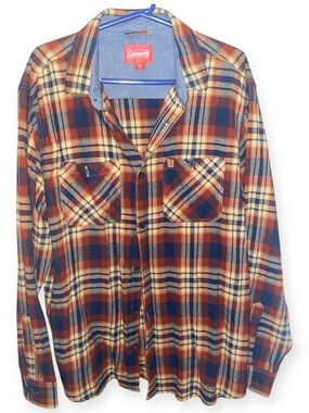Coleman Men's Long-Sleeve Flannel Shirt Plaid Button-Down   New SZ XL